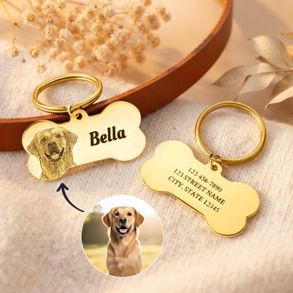Personalized Dog Tag with Photo & Name