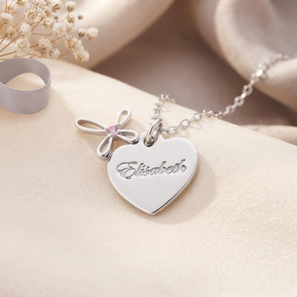 Heart Cross Necklace for First Communion & Baptism