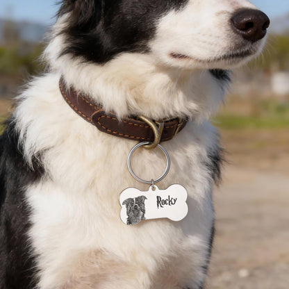 Personalized Dog Tag with Photo & Name
