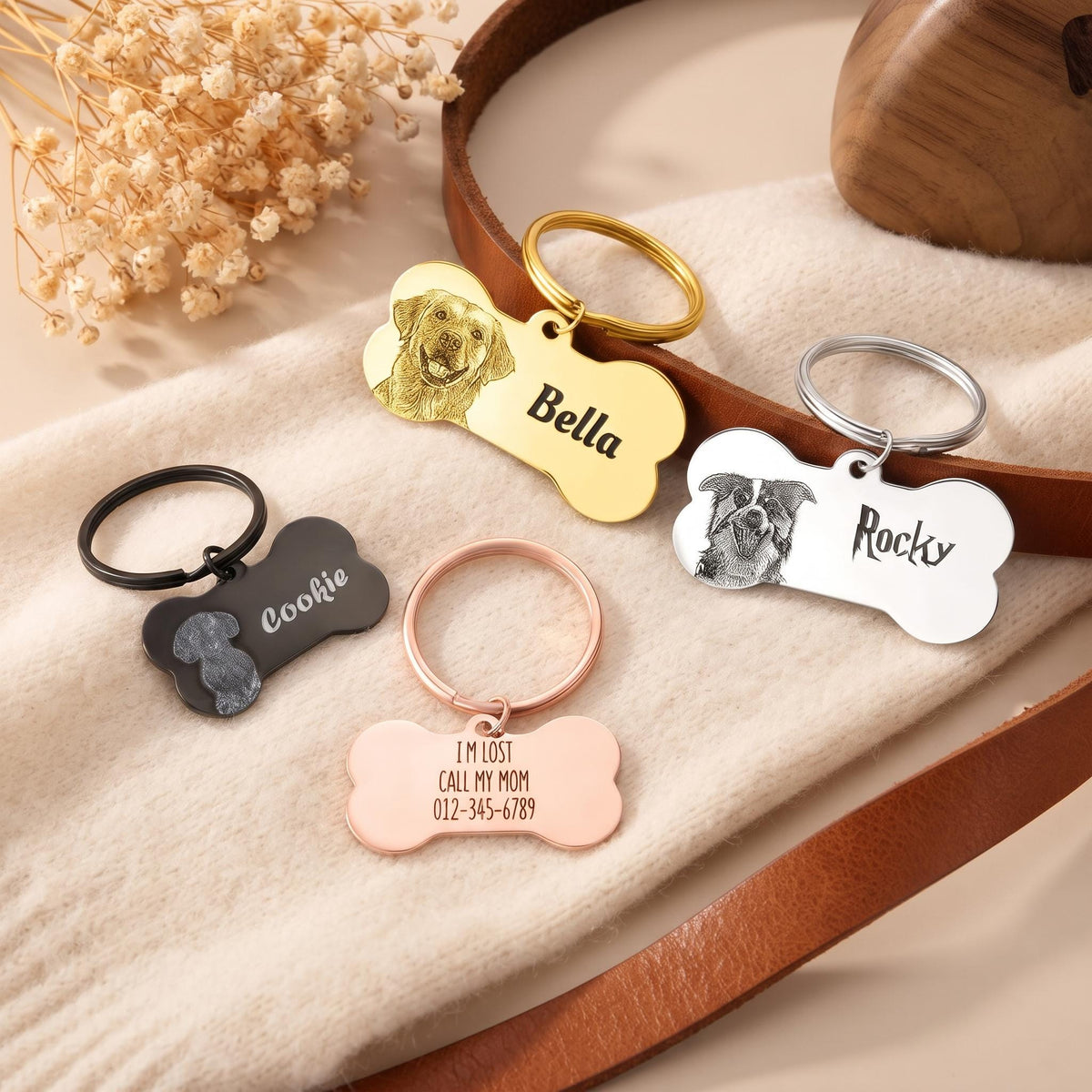 Personalized Dog Tag with Photo & Name