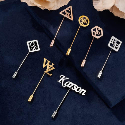 Personalized Monogram Cufflinks, Tie Clip & Brooch