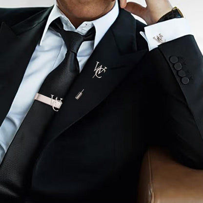 Personalized Monogram Cufflinks, Tie Clip & Brooch