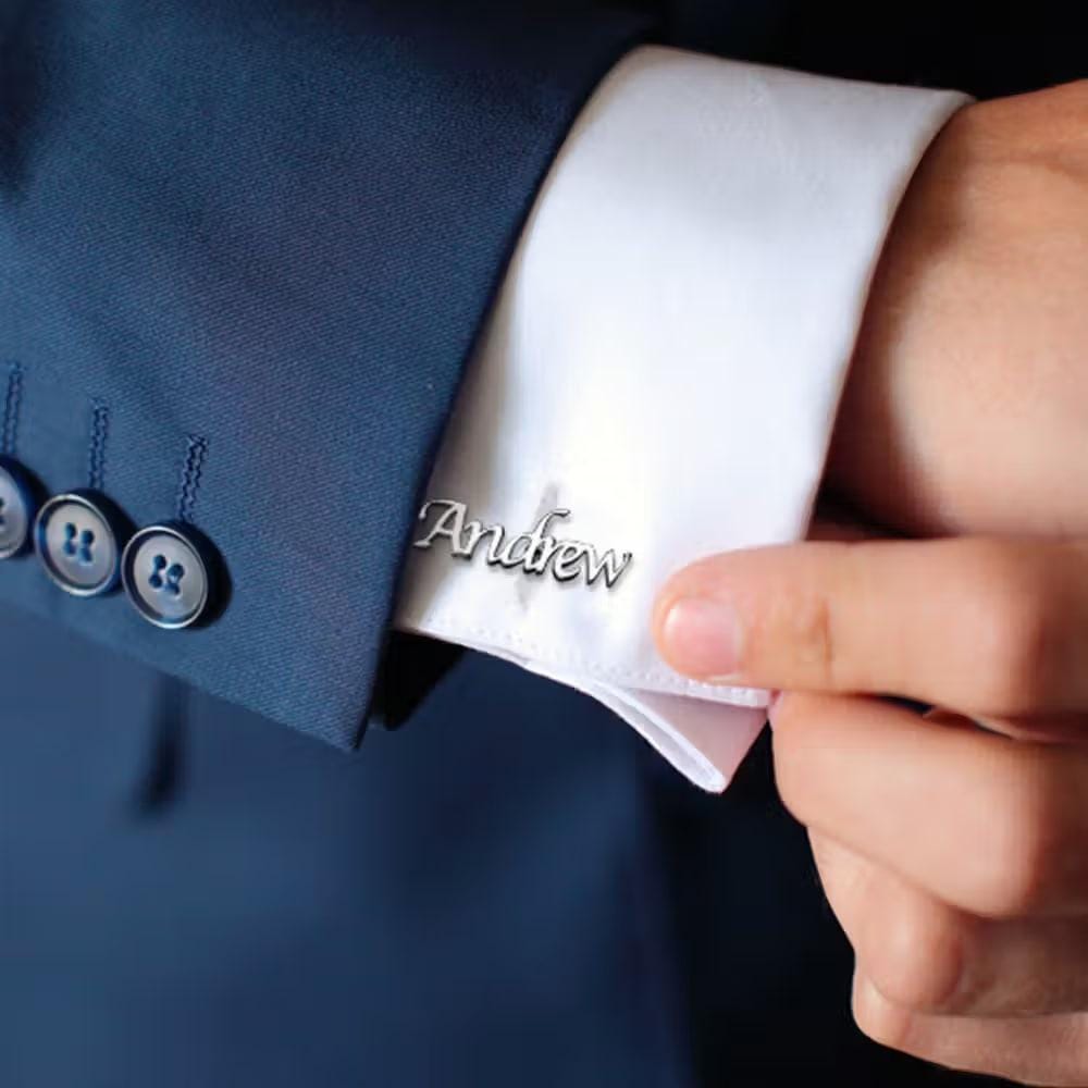 Personalized Monogram Cufflinks, Tie Clip & Brooch