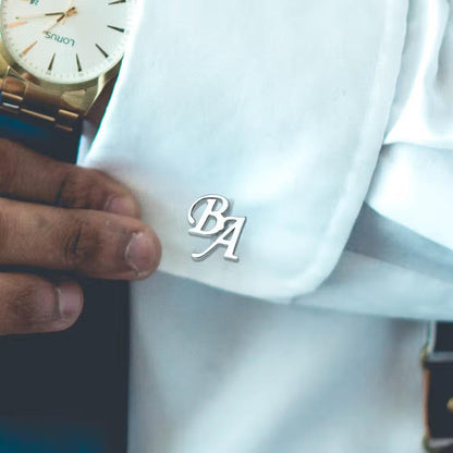 Personalized Monogram Cufflinks, Tie Clip & Brooch