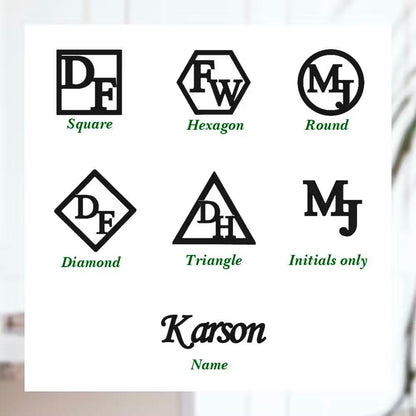 Personalized Monogram Cufflinks, Tie Clip & Brooch