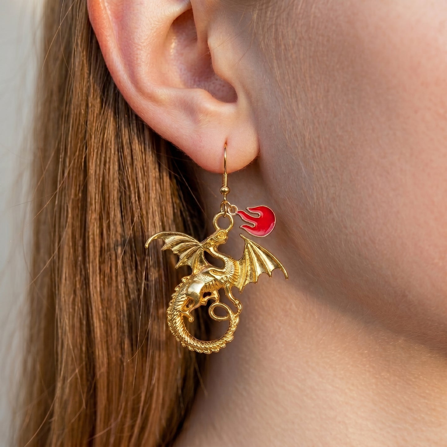 Personalized Birthstone Dragon Sword Earrings