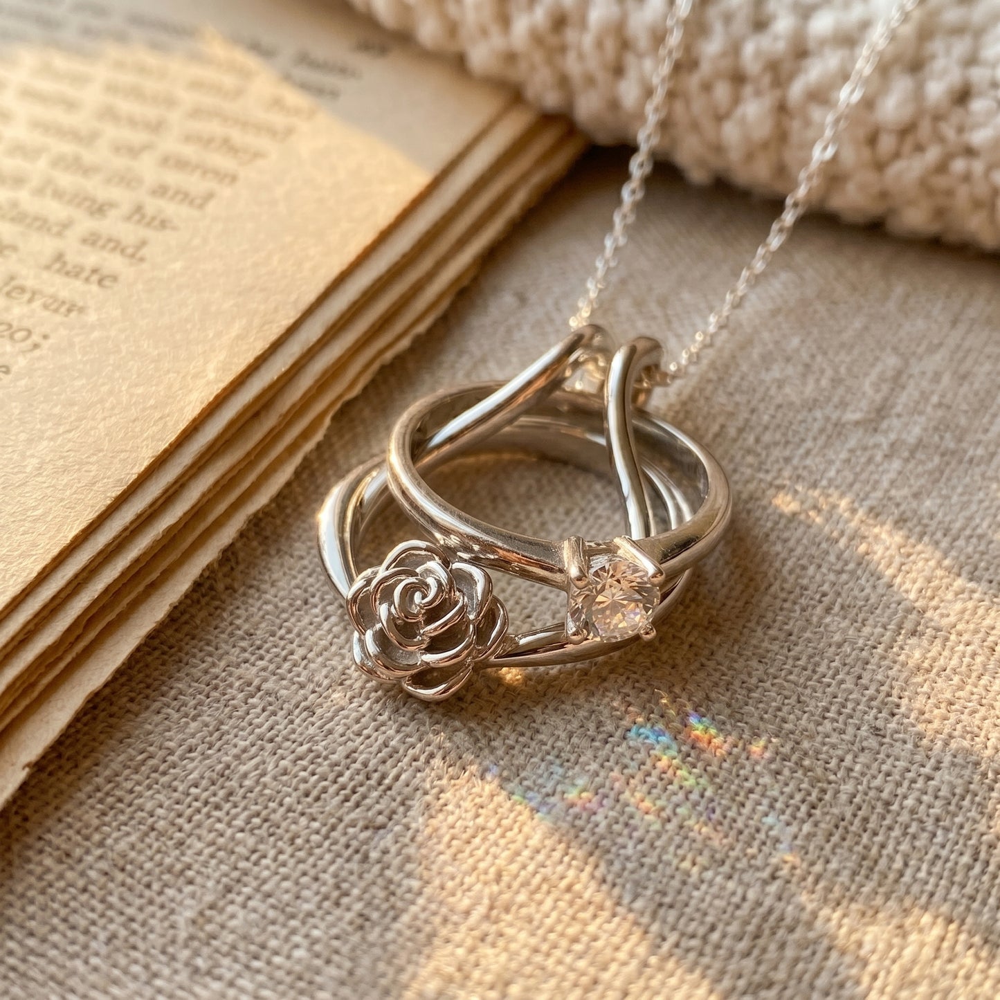 Rose Ring Holder Necklace