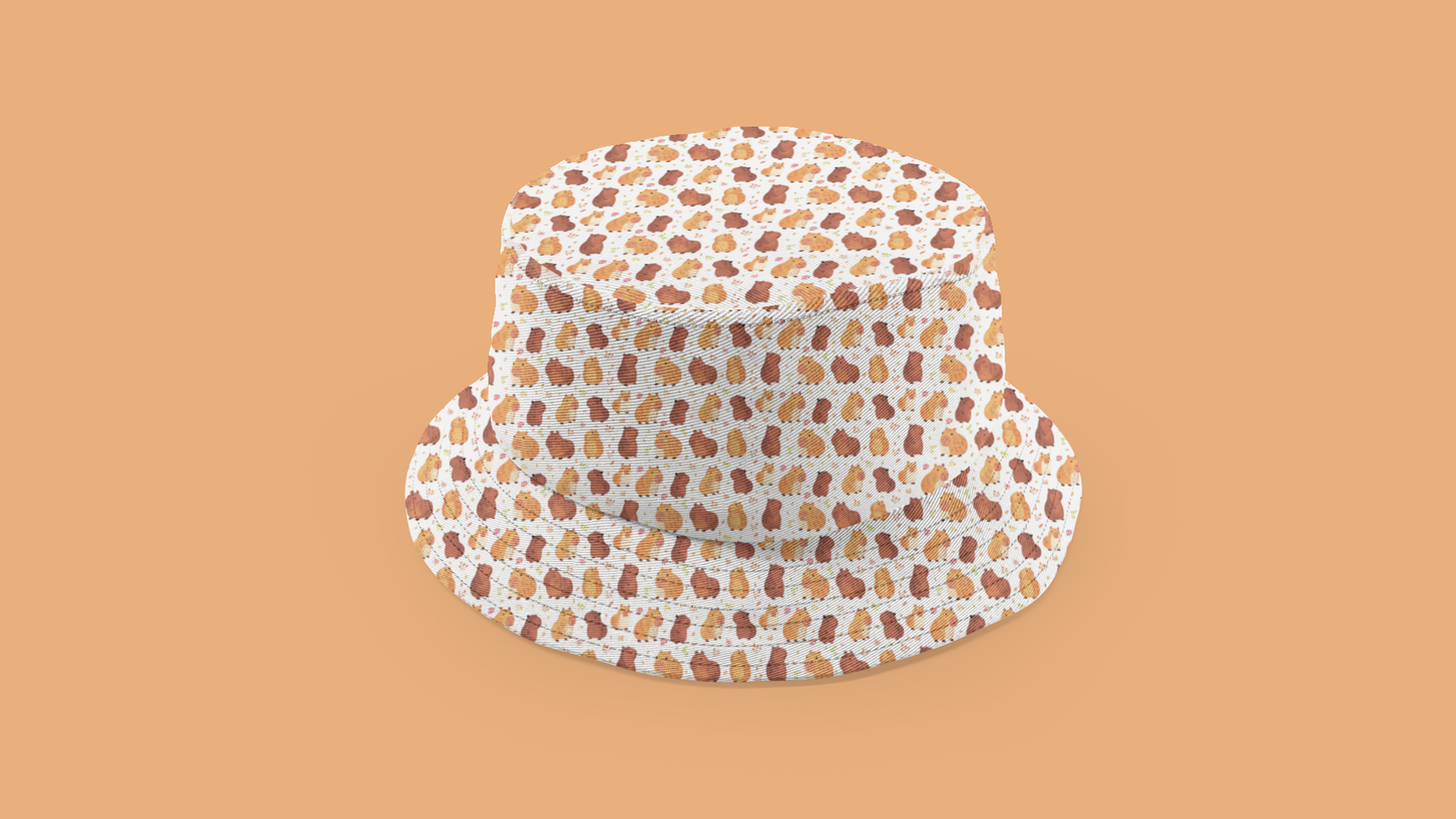 Capybaras  Kawaii Chibi Style Bucket Hat