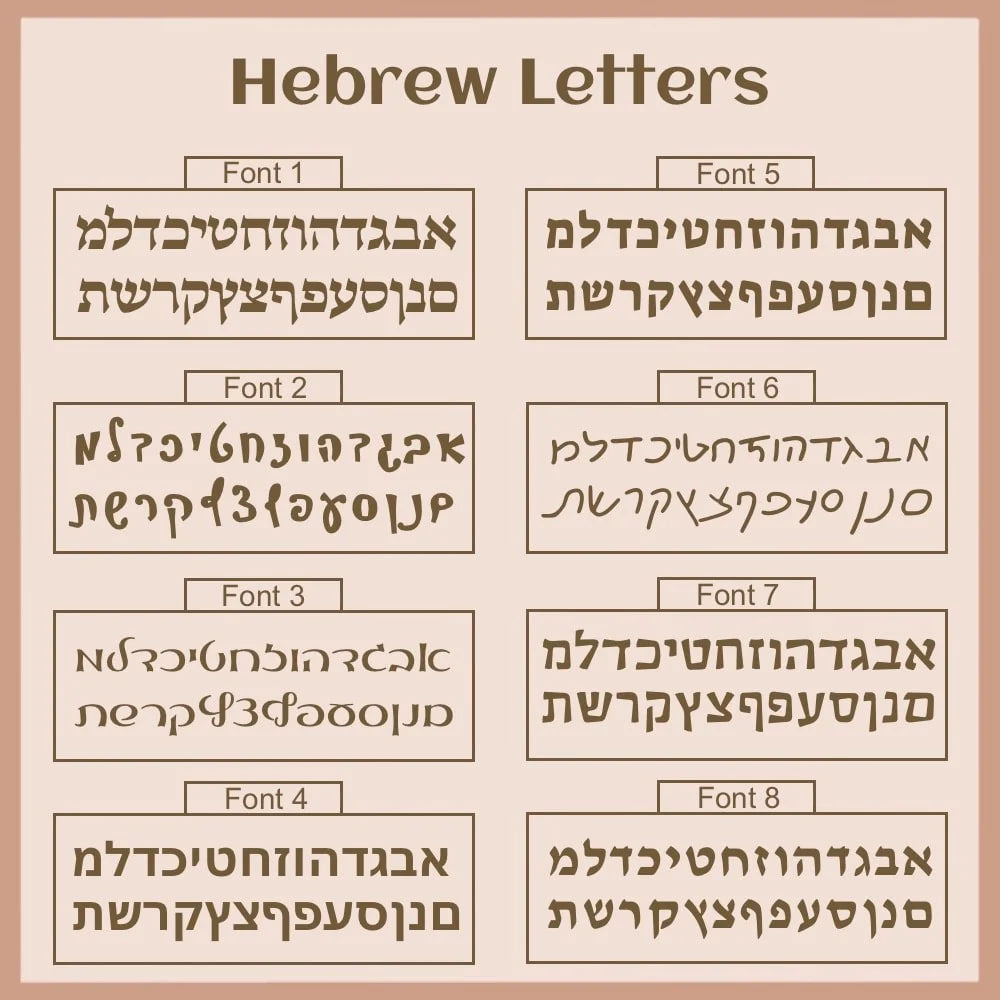 Custom Hebrew Name Necklace with Birth Flower