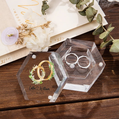 Personalized Birth Flower & Birth Tree Acrylic Magnetic Ring Box