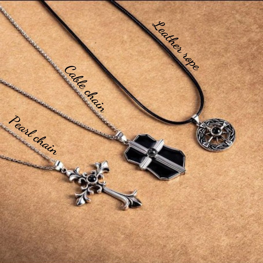 Custom Gothic Cross Projection Necklace