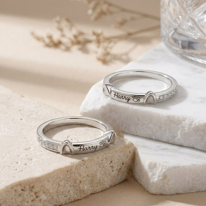 Personalized Name Cat Ring with Ears
