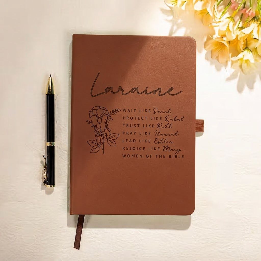 Personalized Bible Verse Notebook with Birth Flower