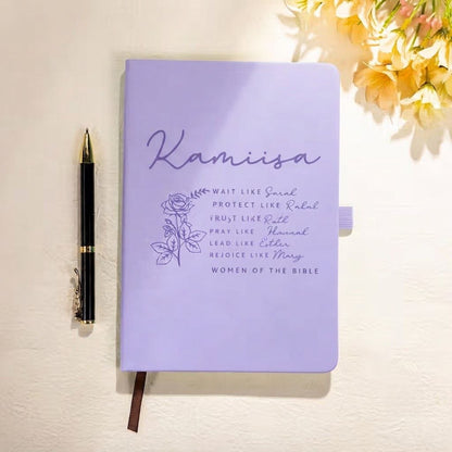 Personalized Bible Verse Notebook with Birth Flower