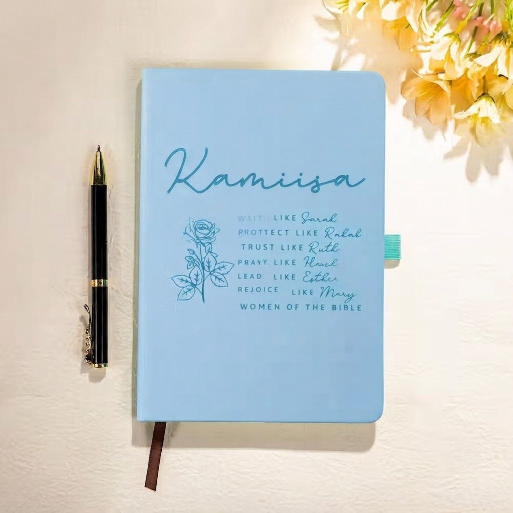 Personalized Bible Verse Notebook with Birth Flower