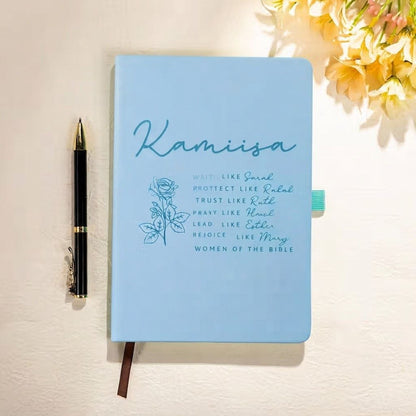 Personalized Bible Verse Notebook with Birth Flower