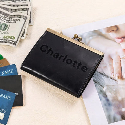 Custom Cowhide Leather Card Holder with Name