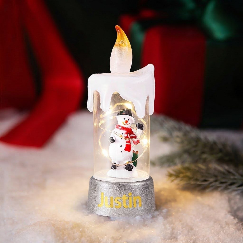 Custom Name Christmas Candle LED Light