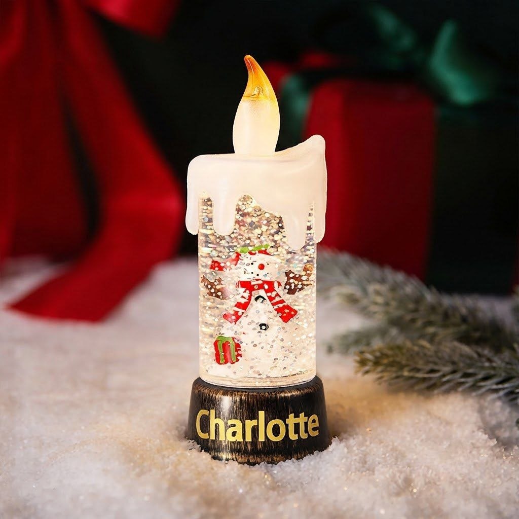 Custom Name Christmas Candle LED Light