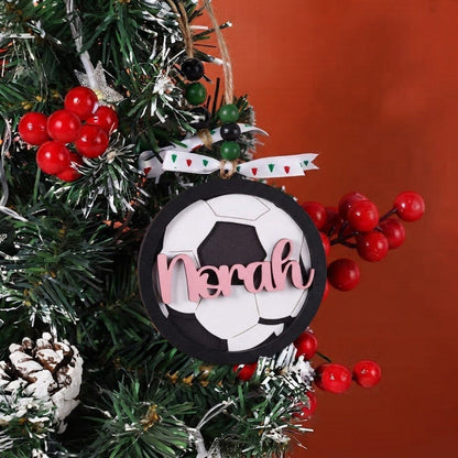 Custom Sports Christmas Ornament with Name & Number