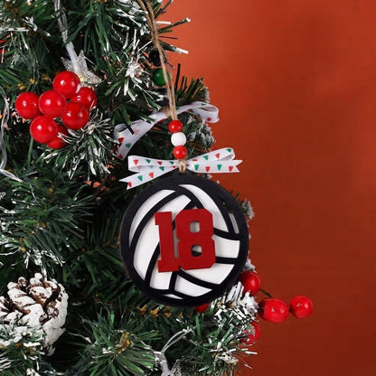 Custom Sports Christmas Ornament with Name & Number