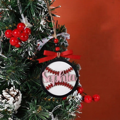 Custom Sports Christmas Ornament with Name & Number