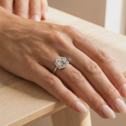 Bague portrait d'animal de compagnie, bague personnalisée avec photo gravée de chien ou de chat, bijou commémoratif personnalisé, cadeau pour maman de chien, amoureux des chats ou propriétaire d'animal