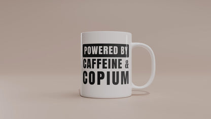 'Powered By Caffeine & Copium' Crypto Enthusiast 11oz Ceramic Mug