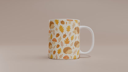 Cozy Autumn Hedgehog Print 11oz Ceramic Mug