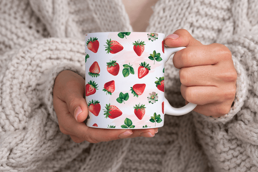 Strawberry Watercolor Print 11oz Ceramic Mug