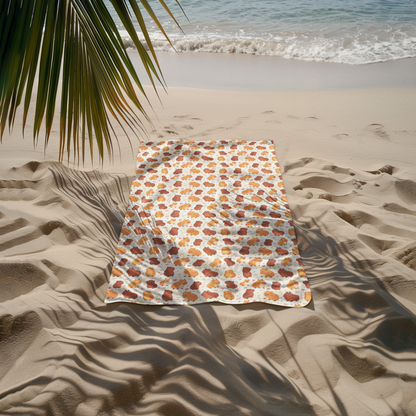Capybara Kawaii Chibi Style Print Beach Towel