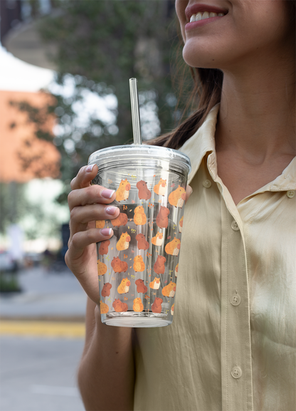 Kawaii Capybaras 16oz Tumbler with Straw