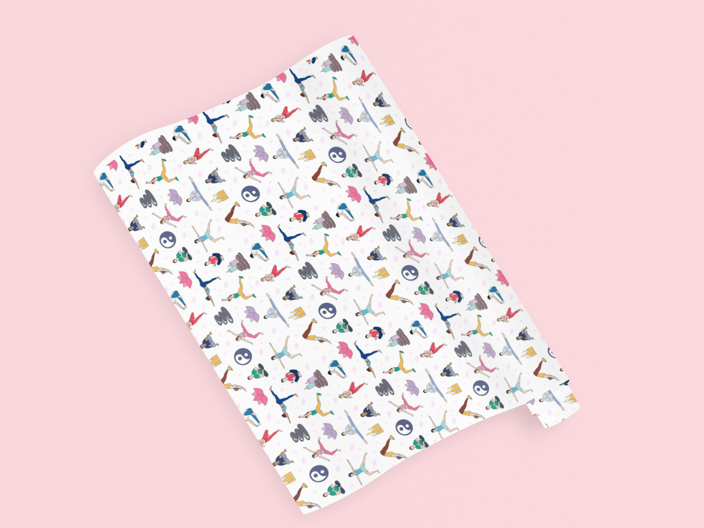Yoga Inspired Print Gift Wrapping Paper Roll