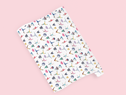 Yoga Inspired Print Gift Wrapping Paper Roll