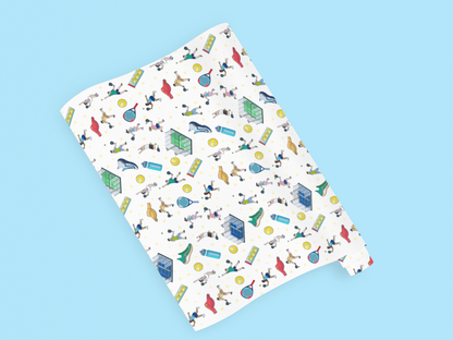 Padel Print Gift Wrapping Paper Roll
