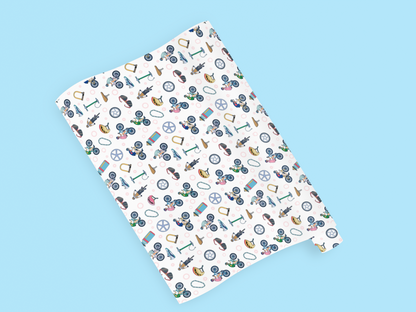 Mountain Biking Print Gift Wrapping Paper Roll