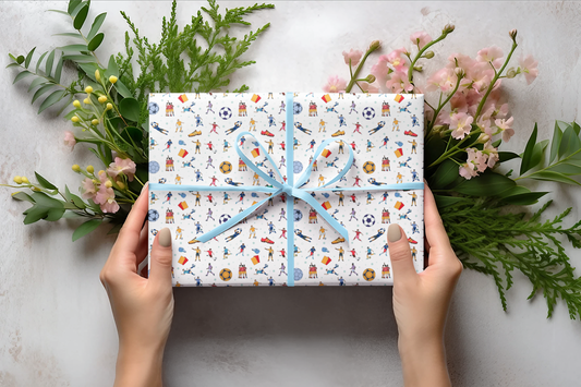 Football Soccer Print Gift Wrapping Paper Roll