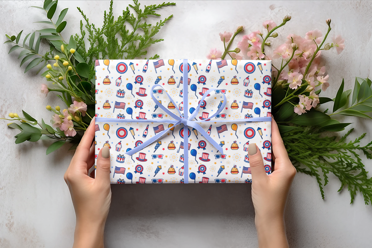 4th of July Print Gift Wrapping Paper Roll