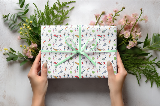 Tennis Print Gift Wrapping Paper Roll