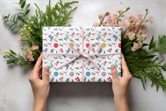 Pilates Print Gift Wrapping Paper Roll