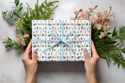 Pickleball Print Gift Wrapping Paper Roll