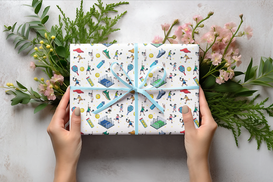 Padel Print Gift Wrapping Paper Roll