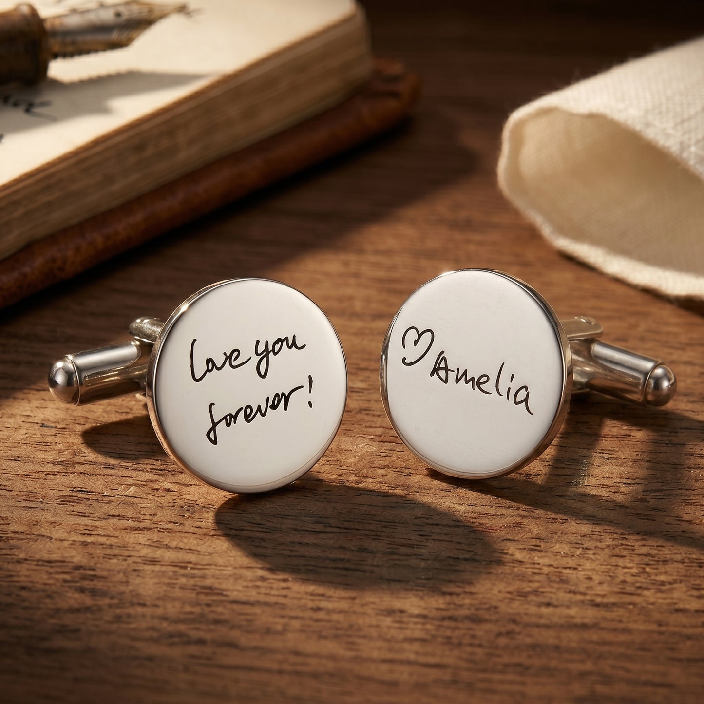 Custom Handwriting Stainless Steel Cufflinks