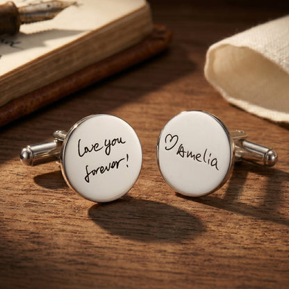 Custom Handwriting Stainless Steel Cufflinks